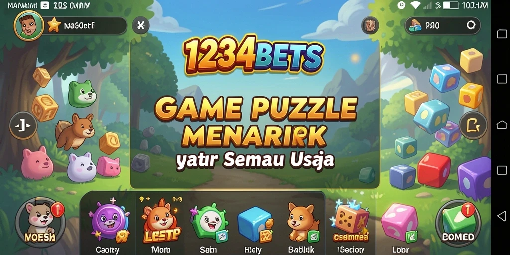 Screenshot 1234BETS yang menunjukkan gameplay Puzzle seru dan menantang.