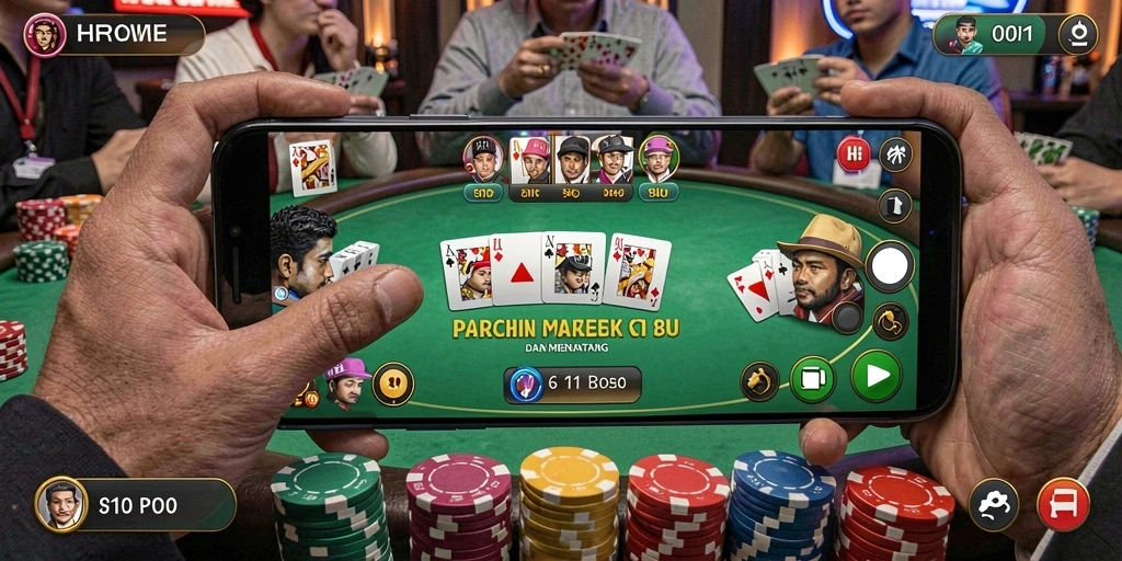 Tampilan menarik dari gameplay Poker di 8II.