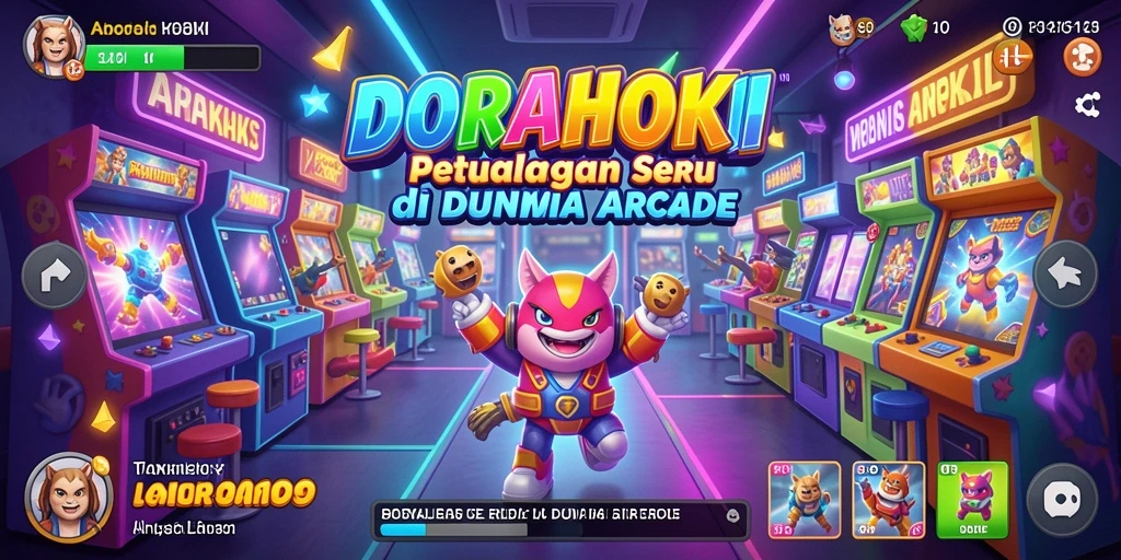 Tampilan gameplay DORAHOKI dengan aksi seru dan penuh warna.
