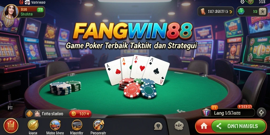 Tampilan gameplay Poker yang mendebarkan di FANGWIN88.
