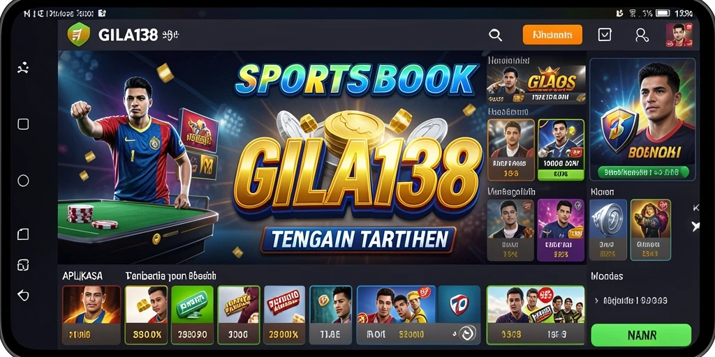 Tampilan screenshot GILA138 yang menunjukkan fitur utama Sportsbook.