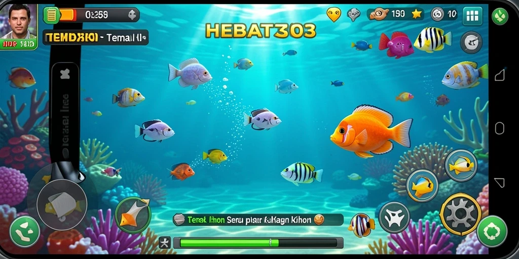 Tampilan gameplay HEBAT303 dengan ikan yang beragam dan senjata memikat.