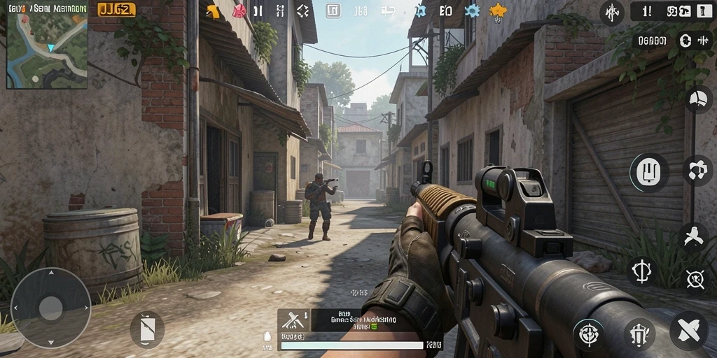 Screenshot memberikan gambaran intens gameplay FPS di JJ62.
