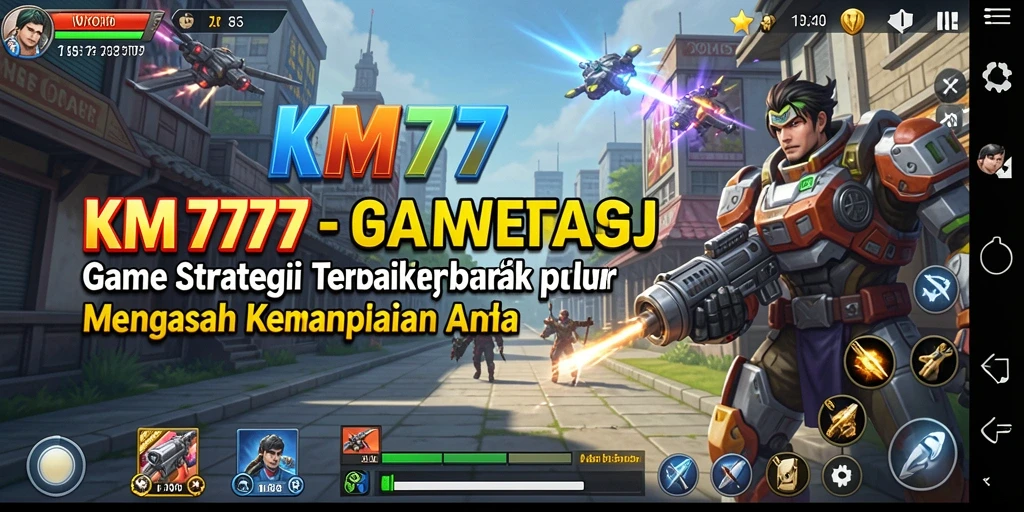 Tangkapan layar gameplay KM777 yang menunjukkan pertempuran strategis yang mendebarkan.
