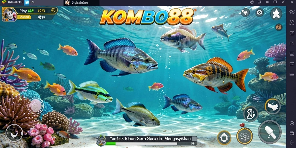 Tampilan menarik dari gameplay Tembak Ikan yang seru di KOMBO88.