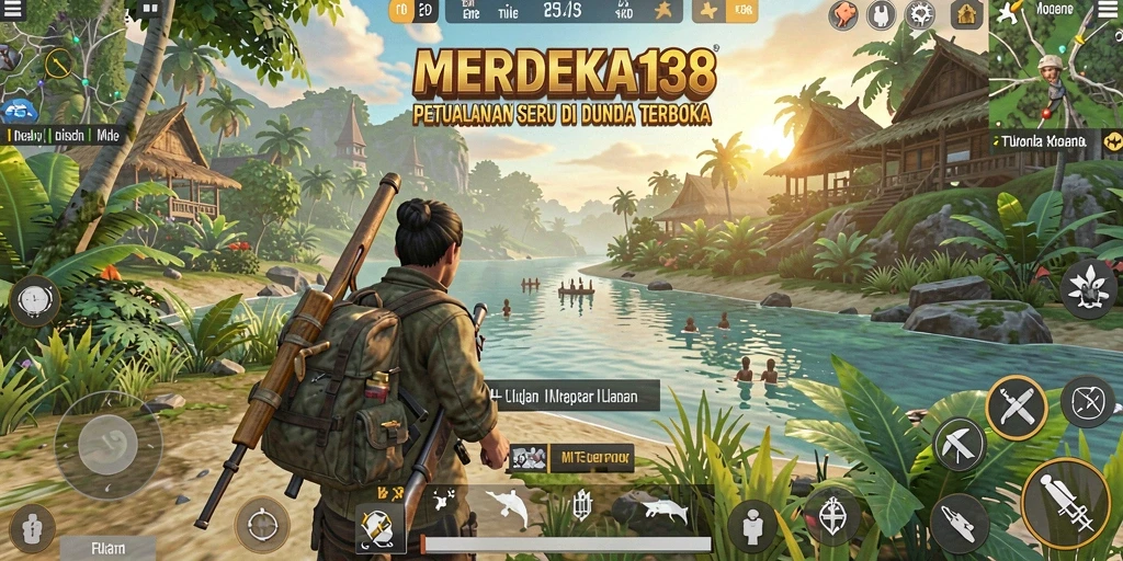 Tangkapan layar gameplay <strong>MERDEKA138</strong> menampilkan dunia terbuka yang memukau.