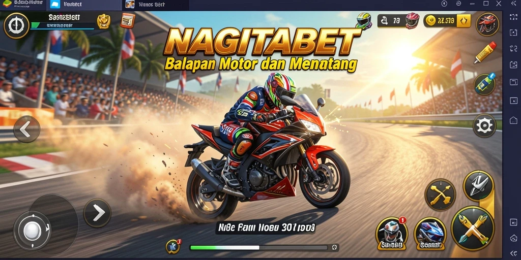 Gameplay seru balapan motor di NAGITABET.