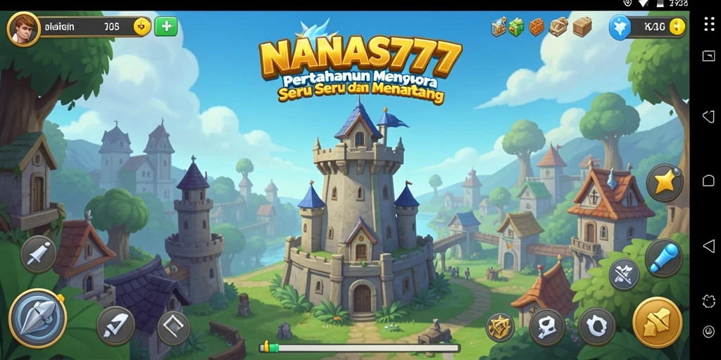 Tampilan gameplay menarik dari NANAS777 dalam pertahanan menara.