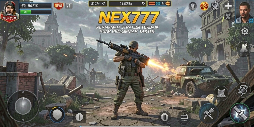 Screenshot utama NEX777 menampilkan gameplay menegangkan dan strategi yang dinamis.