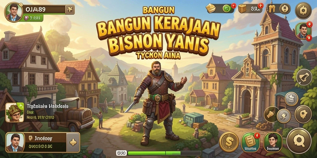 Screenshot gameplay OJA89 menunjukkan pengelolaan bisnis yang seru.