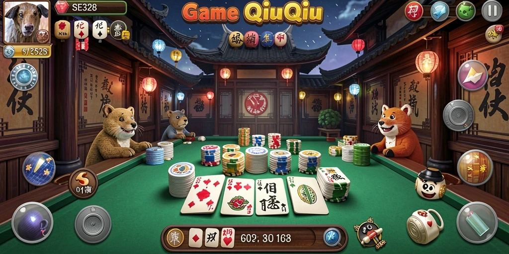 Screenshot permainan SE328 menampilkan duel QiuQiu yang mendebarkan.