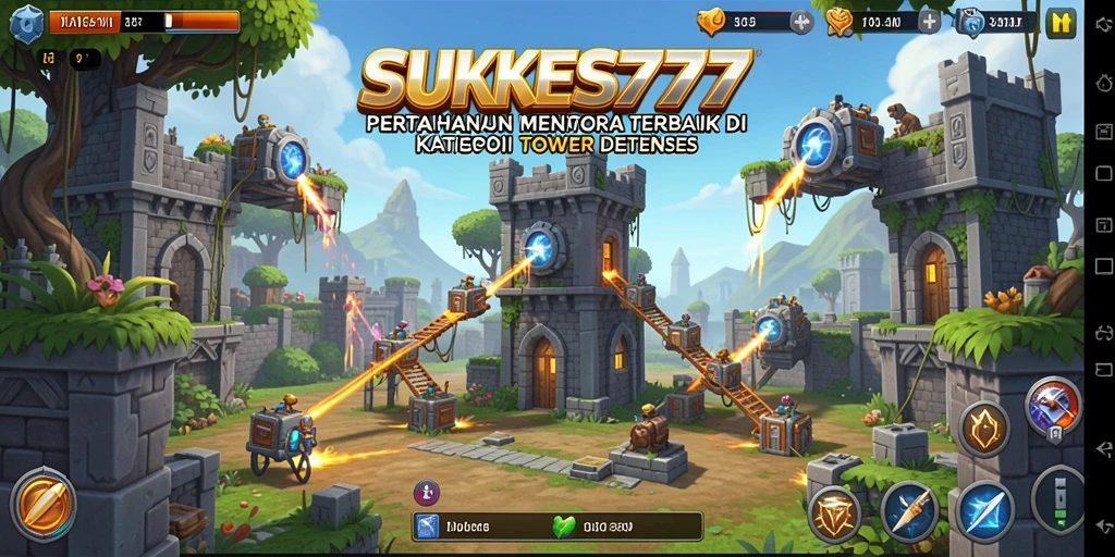Tampilan gameplay menara dalam SUKSES777 yang seru dan menantang.